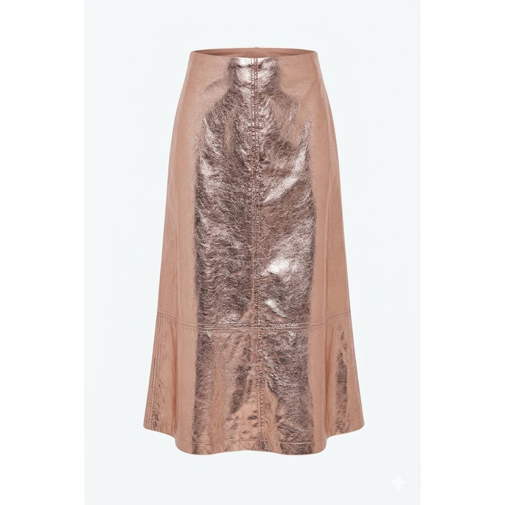 TUCKERNUCK X INDIA HICKS Gold Metallic London Skirt Size 4 NWT - Picture 6 of 6